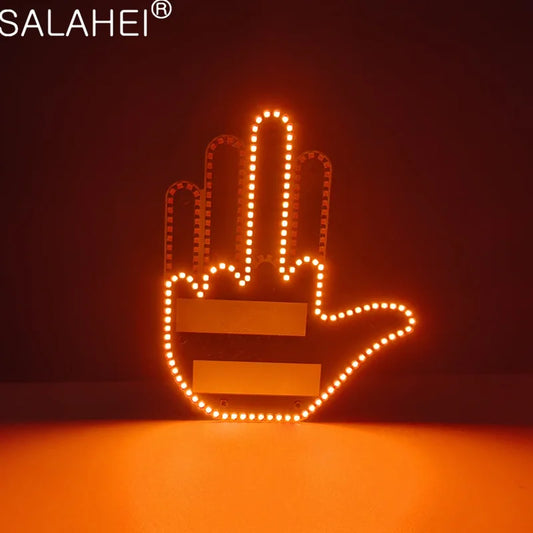 Hand Gesture Light for Car,New Finger Light Led Car Back Window Sign,Car Finger Light with Remote,Road Rage Led Car Accessories