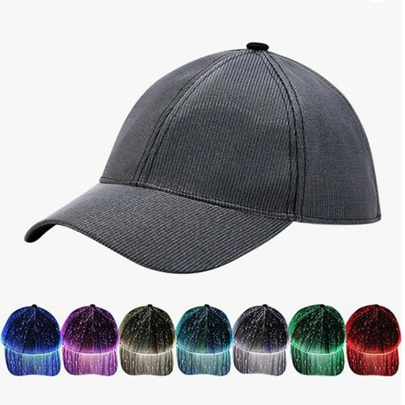 LED Seven Color Cap Fashion Cap For Men Women Concert Masquerade NightClub Fluorescent Party Colorful Christmas Hat Baseball Cap