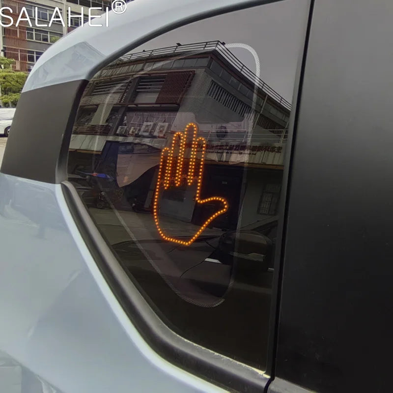 Hand Gesture Light for Car,New Finger Light Led Car Back Window Sign,Car Finger Light with Remote,Road Rage Led Car Accessories