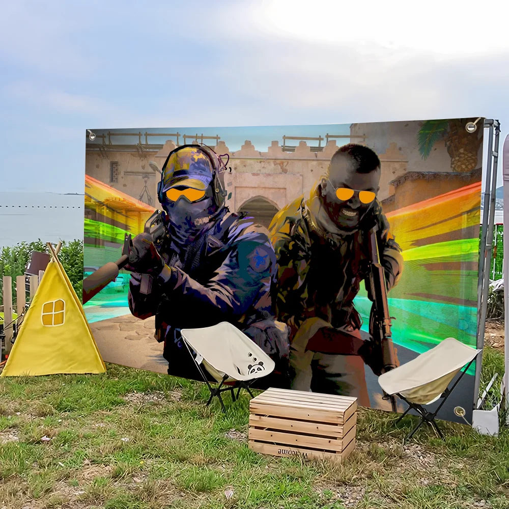 Classic Game Counter-Strike CS 2 Flag For Picnic Party Art Home Decoration Outdoor Camping Banner