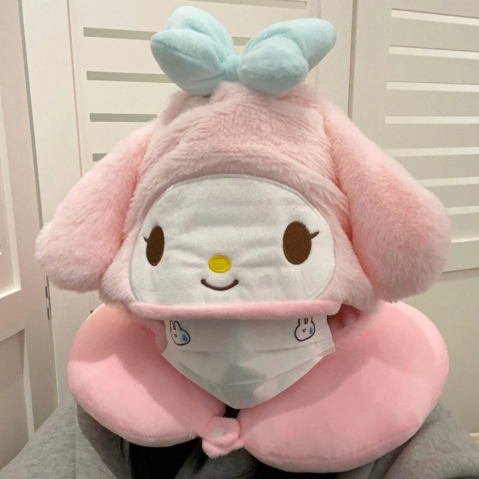 Cartoon style Hooded Neck Pillow