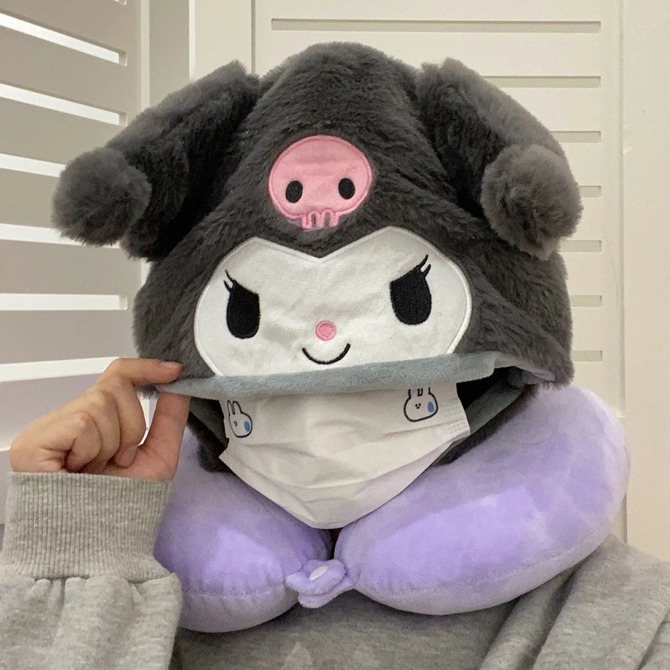 Cartoon style Hooded Neck Pillow