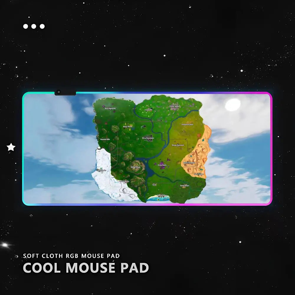 Fortnite Map LED Mousepad