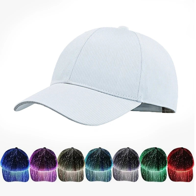 LED Seven Color Cap Fashion Cap For Men Women Concert Masquerade NightClub Fluorescent Party Colorful Christmas Hat Baseball Cap