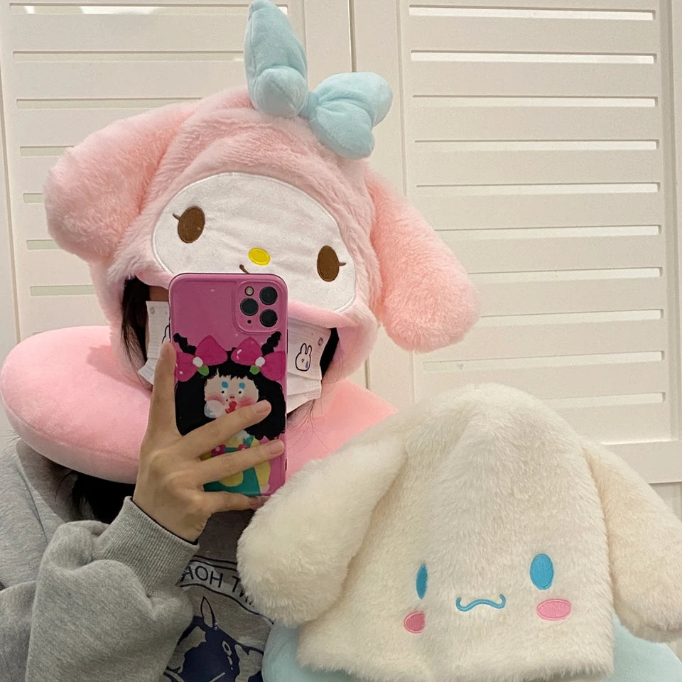 Cartoon style Hooded Neck Pillow