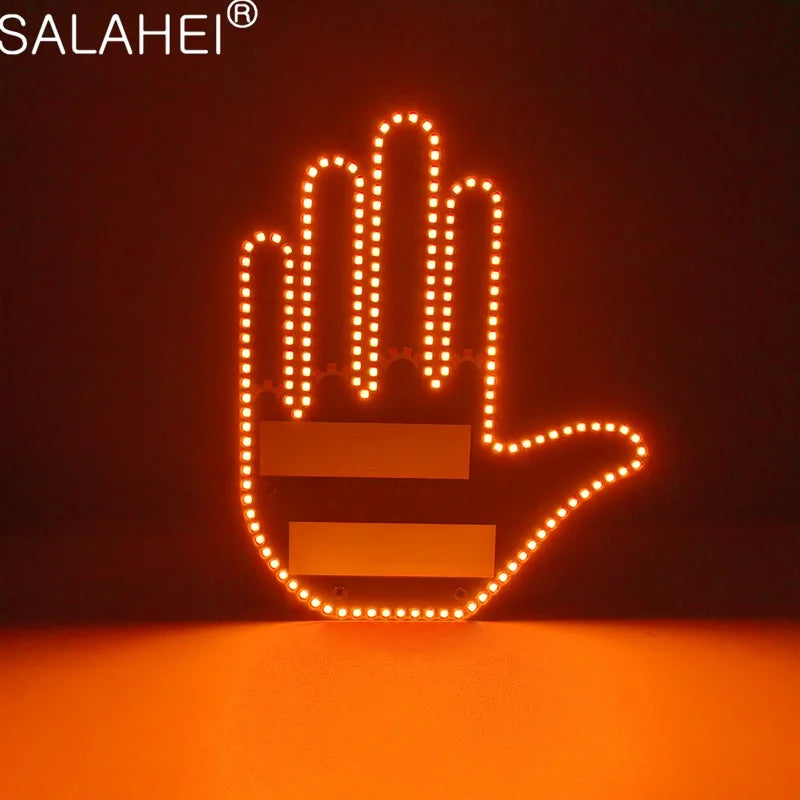 Hand Gesture Light for Car,New Finger Light Led Car Back Window Sign,Car Finger Light with Remote,Road Rage Led Car Accessories