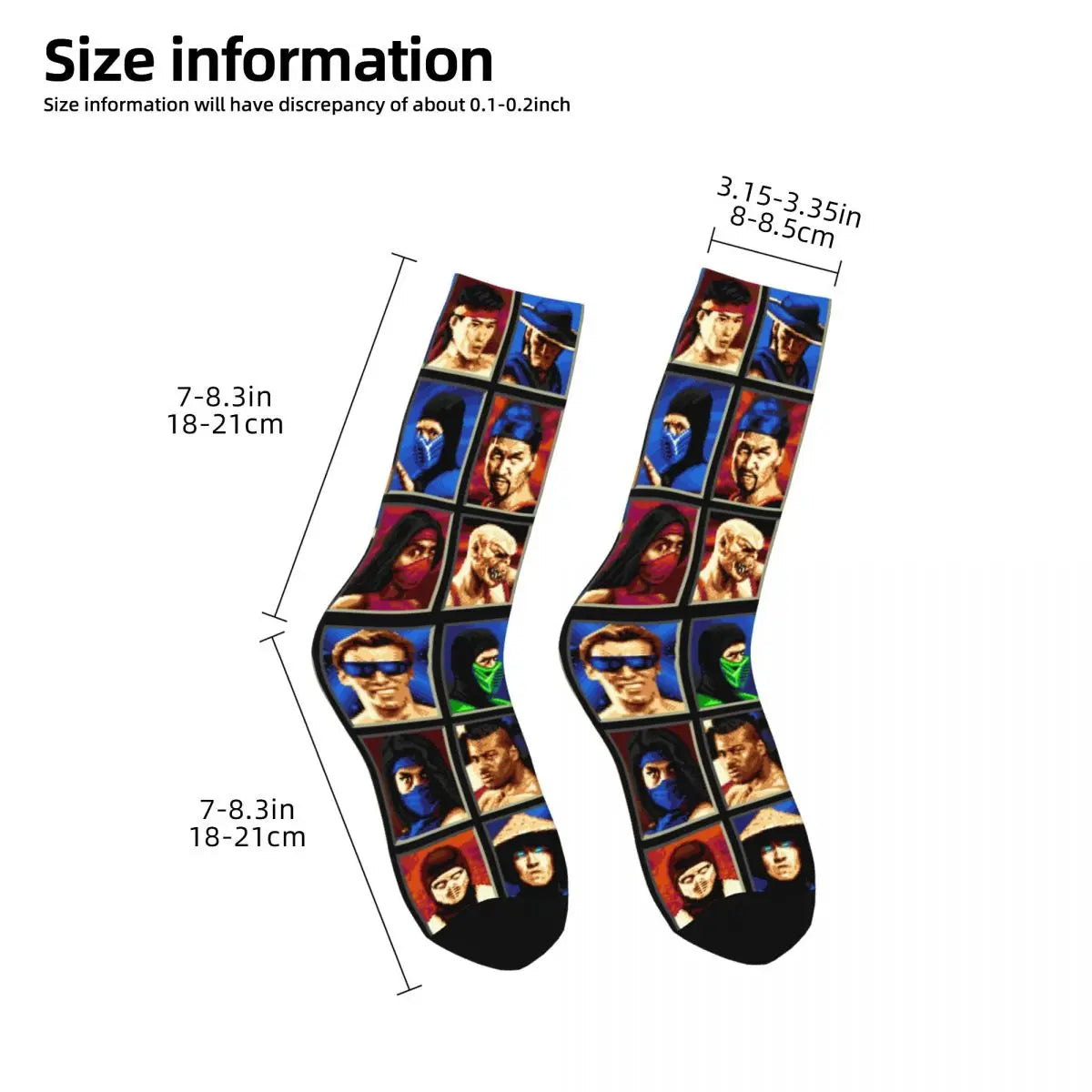 Crazy Mortal Kombat II Genesis Character Socks